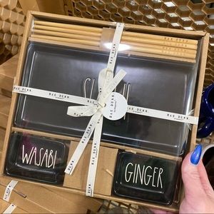 Rae Dunn Black Sushi Set